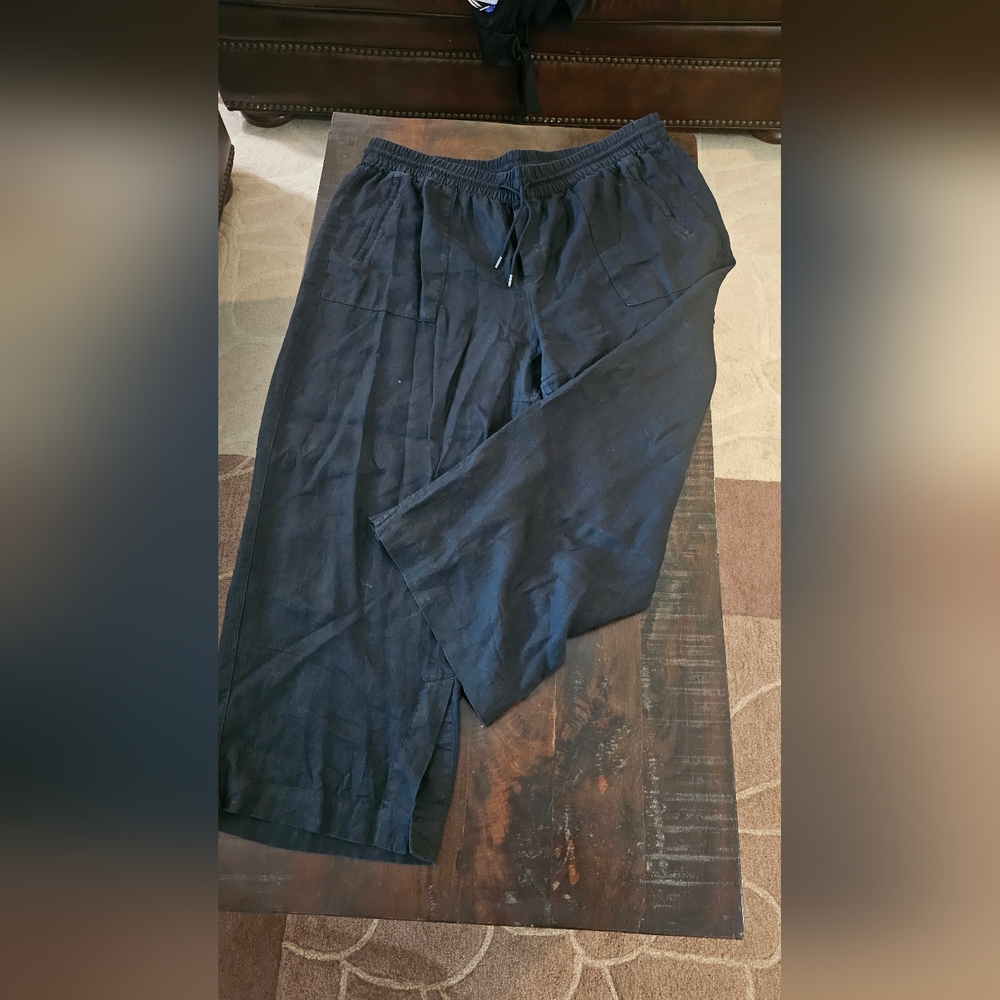 ATHLETA Womens Linen Wide Leg Pants 2XL